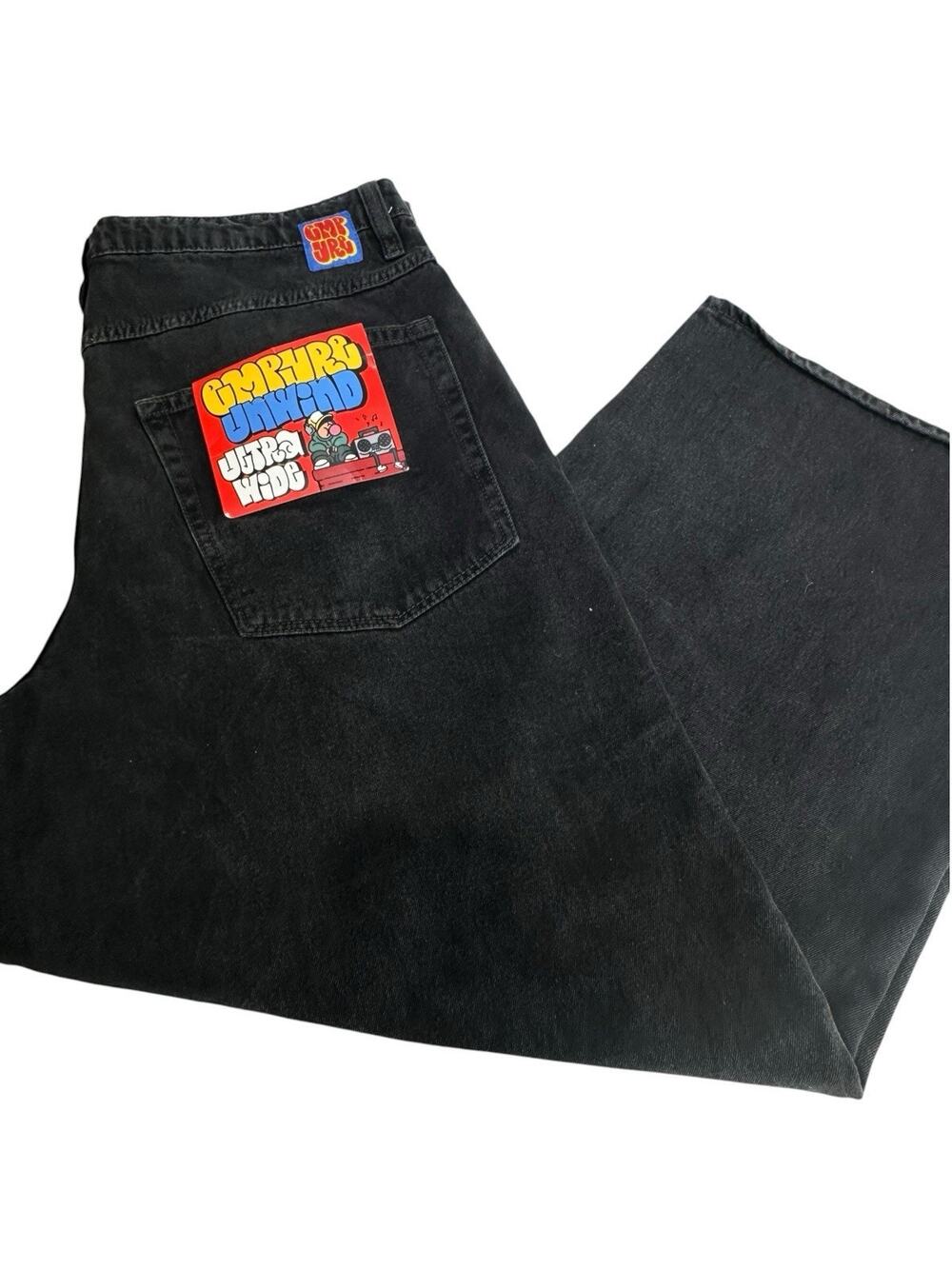 empyre unwind ultra wide leg skater black jeans Size 36